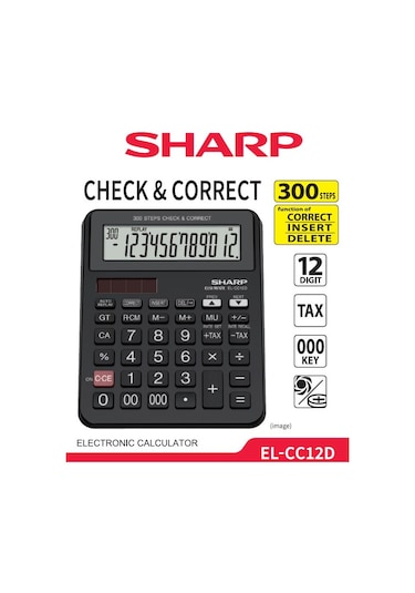 Sharp EL-CC12D 12 Hane İşlem Kontrollü Masaüstü Hesap Makinesi