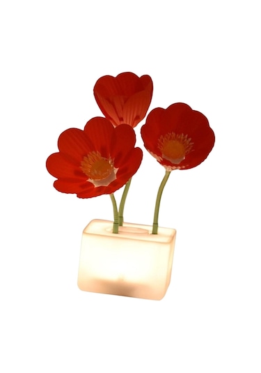 Homyl Otomatik Blooming Çiçek Gece Işık Yatak Odası Ekran Kırmızı Çok Renkli