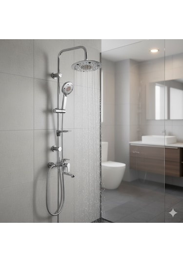 Armoni Robot Duş Seti - Lüks Yağmurlama Tepe Duşu Ve Ayarlanabilir Konfor Gümüş