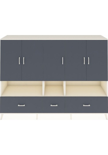 Hyperion Dolap 12 Raflı 3 Çekmeceli 5 Kapaklı 220x44x163 Aytaşı-a Aytaşı-antrasit