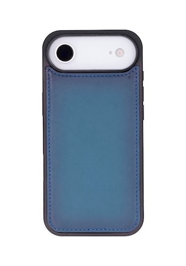 Bloomcase Magic Wallet Midnight Blue Hakiki Deri İphone Uyumlu 17air 6.5" Cüzdanlı Telefon Kılıfı Mavi