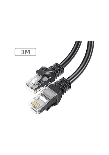 Essager 3 Metre CAT6 LAN RJ45  Ethernet Kablosu - Yuvarlak Tel Round Wire