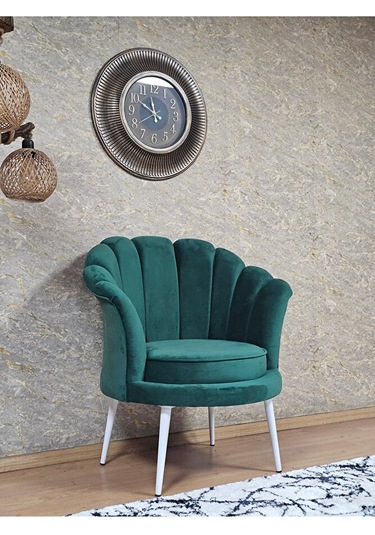 Tekli İstiridye Beyaz Boyalı Sivriltme Ayak Çay Seti Koltuk Tekli Çok Renkli