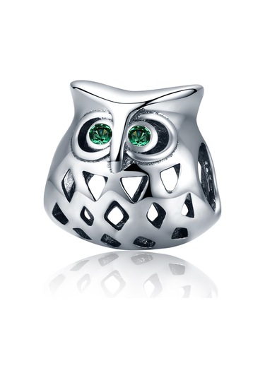 Baykuş S925 Değerli Taşlar Ve İçi Boş Boncuklarla Kakma Gümüş Boncuklar Çok Renkli