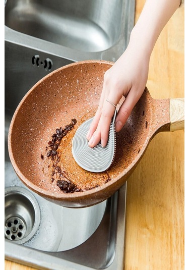 2'li Pratik Silikon Tükenmeyen Bulaşık Yıkama Fırçası | Bulaşık Fırçası Tava Tutucu Sebze Temizleme