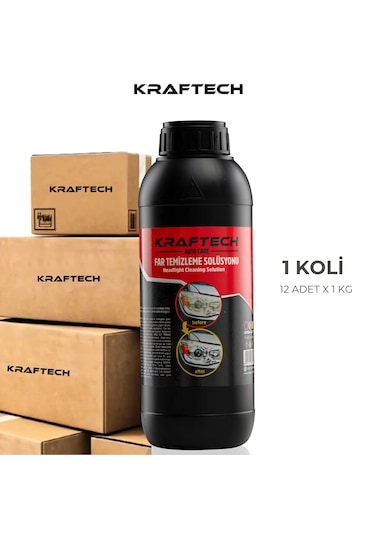Yeni Nesil Araba Far Temizleme Solüsyonu Kloroform Uyumlu 1 KG x 12 Adet (1 Koli)