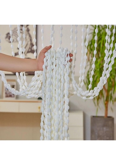 1x2 M Kapı İpi Perde Kurdele İplik Saçak Pencere Paneli Oda Bölücü Düğün Kahve Dükkanı Restoran Parçaları İçin Sevimli Şerit Püskül BEYAZ