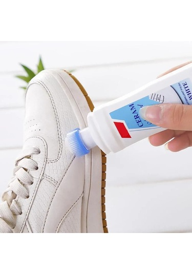 Monyee Ayakkabı Temizleyici Ve Beyazlatıcı Krem - Fırçalı, Deri-kanvas-uydu Lifleri İçin, Su Gerektirmeyen, Kalıcı Parlaklık Sağlar Beyaz