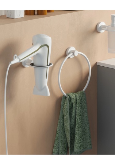 Tecno White Havluluk, Yuvarlak, 21 Cm - Mat Beyaz Mat Beyaz