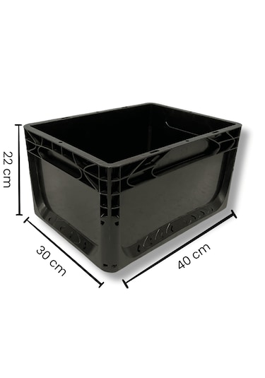 Alpbx 1.kalite Siyah Plastik Kasa 40x30x22 Cm - Kutu 21 Litre