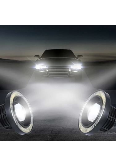 Dashanshop Mavi Renk 2 Adet Evrensel 3.5 Inç Angel Eye Far Işıkları
