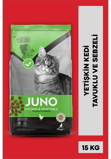 Juno Tavuklu Sebzeli Yetişkin Kedi Maması 15 Kg