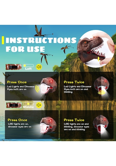 Dofolink Çocuklar İçin Dinozor Şekilli Şapka Feneri - Usb Şarjlı, Işıklı Ve Sesli, Outdoor Maceralar İçin Güvenli Oyuncak Çok Renkli