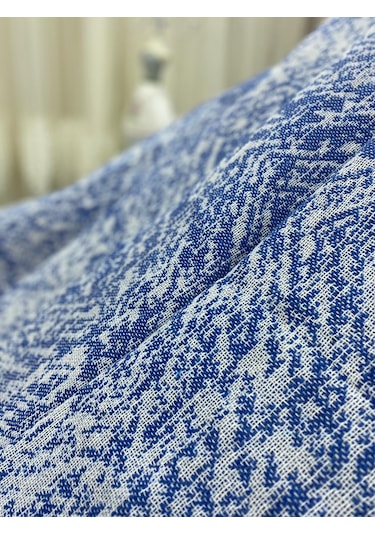 Özlü Home Lüks Pamuklu Koltuk Çekyat Örtüsü Saks Mavisi 170x220 Saks Mavisi