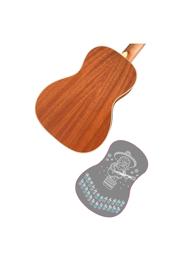 beyaz renk havana ukulele akor cetveli tablosu stickeri etiketi