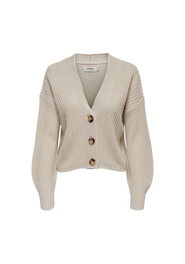 Only Kadın V Yaka Örme Hırka 65515211521 Bej