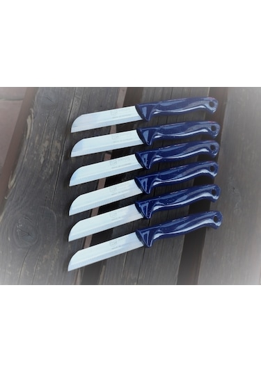 Solingen Tırtıklı Meyve-Sebze Bıçağı 1.Kalite 6 Adet Lacivert