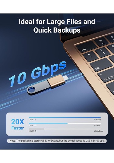 Usb-c To Usb 3.0 Adaptör 2 Li Set Kompakt Altın Dönüştürücü Yüksek Performanslı Pratik Seti