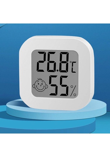 Aubyhe Mini Nem Ve Sıcaklık Ölçer, Yüksek Hassasiyetli Sensör, -10 -70 , 10%rh-99%rh, Pil Dahil, Beyaz
