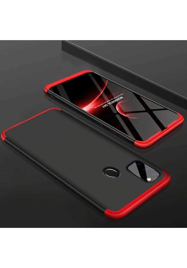 Samsung Uyumlu Galaxy M30s Kılıf Zore Ays Kapak Siyah-Kırmızı