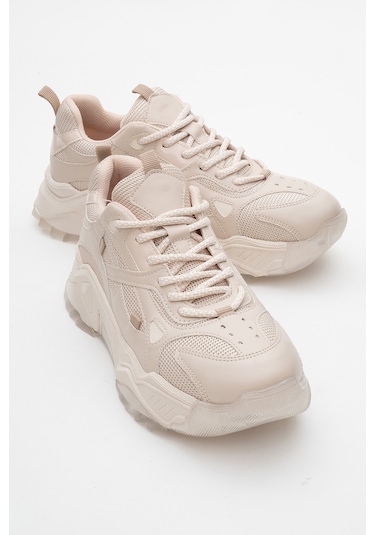Lecce Bej Cilt Kadın Spor Ayakkabı Bej