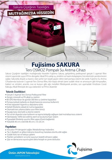 Fujisimo Sakura Pompalı Su Arıtma Cihazı