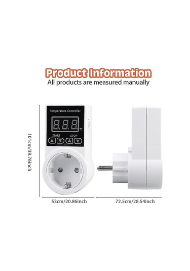1 Adet Sensörlü Termostat Soketi, Dijital Sıcaklık Kontrol Soketi, Su Geçirmez Sıcaklık
