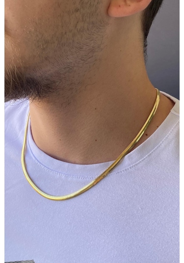 Zümrüt Sarraf 14 Ayar Altın Erkek Balık Sırtı Zincir Kolye