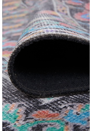 Soul Etnik Desenli Dokuma Taban Dekoratif Siyah Halı (Al 146)