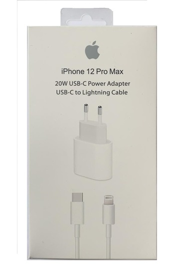 İphone 12 Pro-max 20w Uyumlu Şarj Adaptörü Ve Şarj Kablosu-ithal