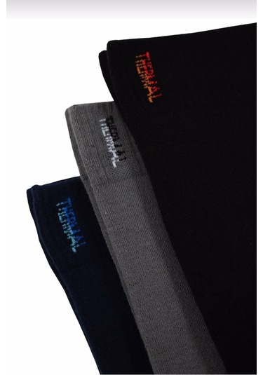 Kapbirtane Erkek Termal Havlu Çorap - 6 Adet Çok Renkli