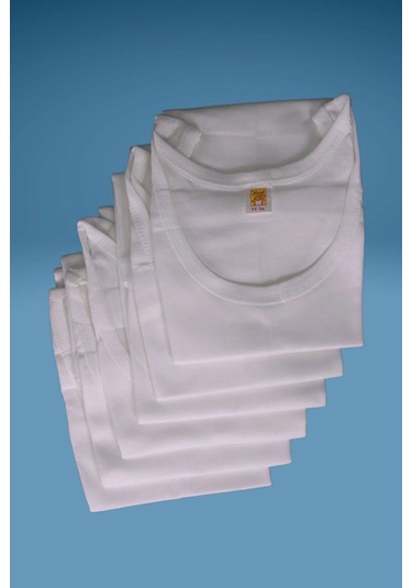 Faal 339x6 Erkek Çocuk 6'lı %100 Pamuk Ribana Yarım Kol 0 Yaka Fanila-beyaz Beyaz