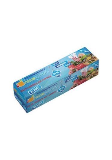 Niceplast Orta Boy Kilitli Buzdolabı Poşeti 25 x 19 CM 10'lu