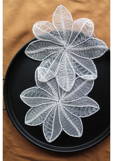 6 Adet Fransız Tarzı Modern Krem Simli Rüzgar Gülü Bardak Altlığı Beyaz