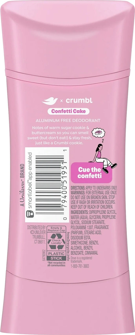Dove Crumbl Confetti Cake Alüminyumsuz Stick Deodorant 74gr