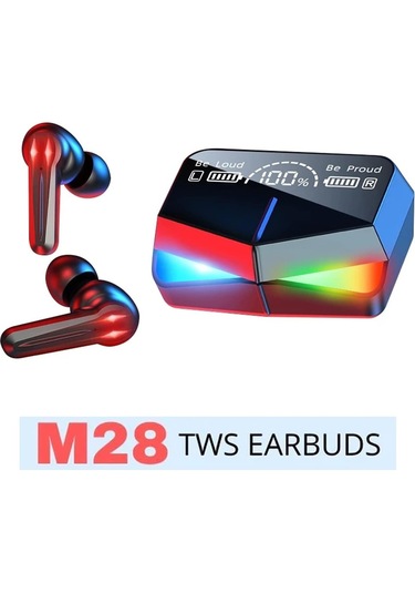 Bukrem Store BUK-M28 Bluetooth 5. 1 Led Görselli Kulak İçi Kulaklık