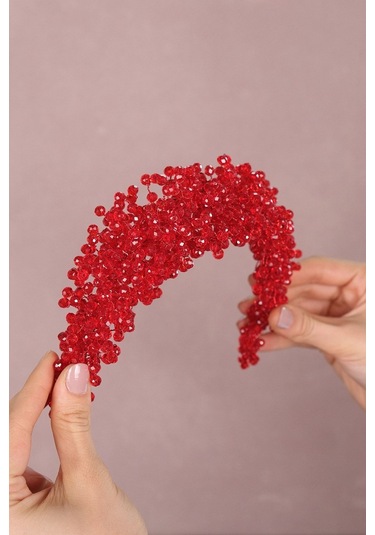 FdayAksesuar Gelinlere Özel Pollux Kristal Boncuklu Gelin Tacı Saç Aksesuarı FRDY31665