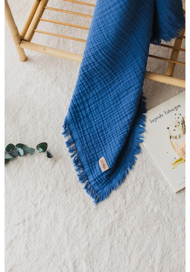 Zeypba Bebek Muslin 4 Katlı Müslin 110x110 CM İndigo