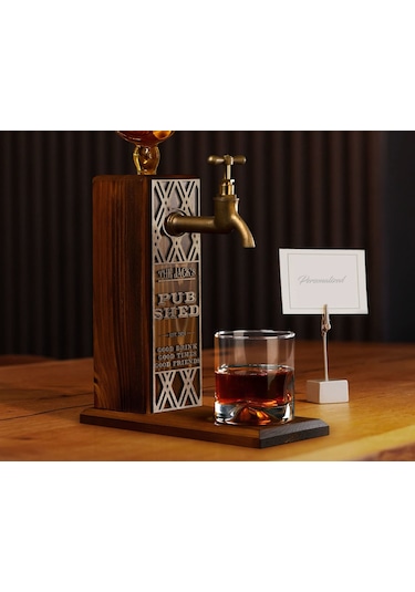 Bk Gift Kişiye Özel Kabartma İsimli Musluklu Doğal Ahşap İçki Standı, Home Bar, Viski Çeşmesi, İçecek Dispenseri, Ahşap İçecek Çeşmesi-23