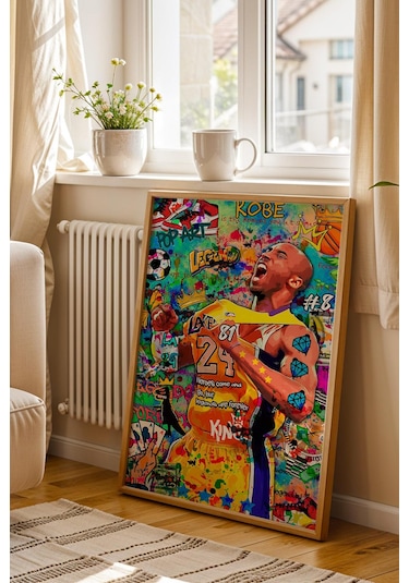 Kobe Bryant Çerçeveli Tablo Basketbol Severlere Hediye Street Art