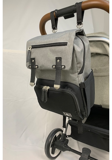 Stylo Working Mothers Bag Bebek Bakım Sırt Çantası Siyah Gri - Siyah