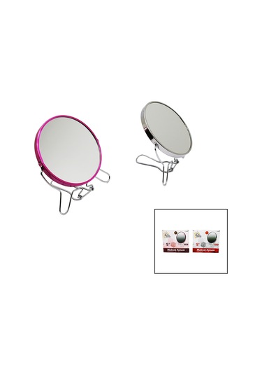 5 İnç Yuvarlak Metal Çerçeve Çift Yönlü Makyaj Aynası 4767 Çok Renkli
