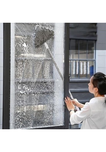 Büro Ev Ofis Yazlık Hijyeni İçin 150cm Uzar Saplı Üçgen Cam Duvar Tavan Fayans Parke Mopu