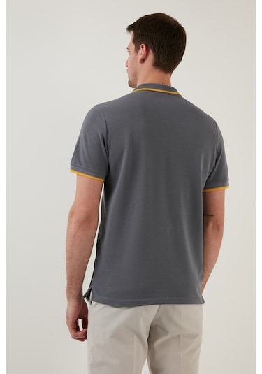 Buratti % 100 Pamuk Düğmeli Regular Fit Erkek Polo Yaka T Shirt 5902118 Antrasit