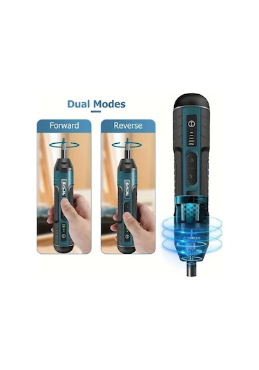 Siyah Yeşil 1 Takım 20in 1 Mini Elektrikli Tornavida Seti Usb Şarj Edilebilir 1300mah Ayarlama Güç Matkap Çok Fonksiyonlu Sökme Tork Tamir Araçları Kiti