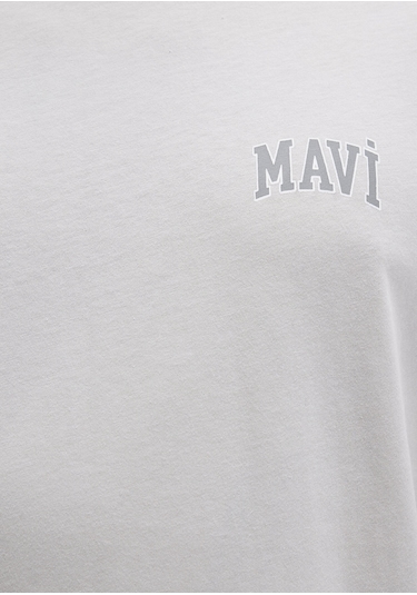 Mavi - Mavi Logo Baskılı Gri Tişört 0611714-70074 Gri