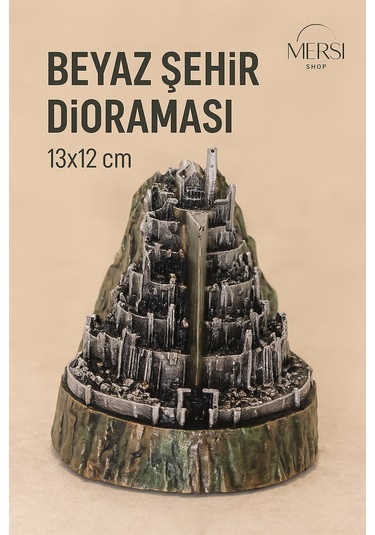 Efsanevi Beyaz Şehir Dioraması 13 12 Cm Fantastik Miniature Masa Dekoru Koleksiyon Figürü 01