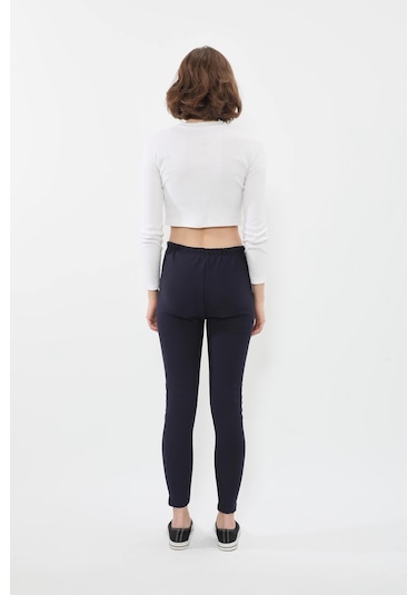 Kadın Yüksek Bel İçi Polarlı Tayt İndigo