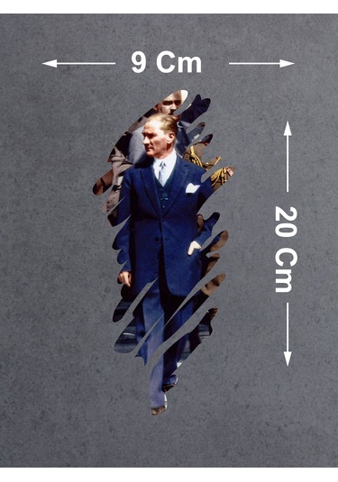 Büyük Atatürk Mustafa Kemal Atatürk Sticker - Araba Oto Motosiklet Karavan Sticker - 00322 20x9 Cm