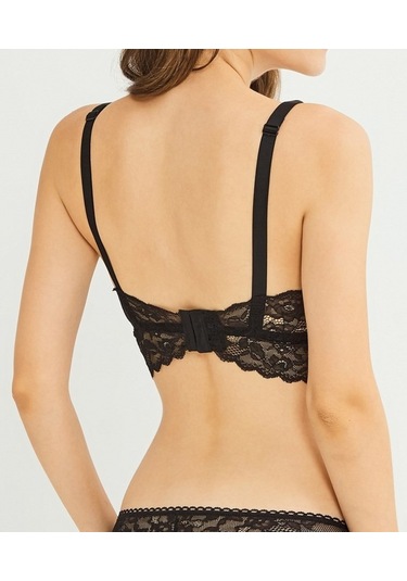 Bluence Kadın Siyah Dantelli İçi Boş Kaplı Bralet 9050S Siyah